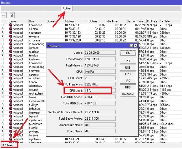 ตัวอย่างการรับโหลดของ Firewall ที่รับโหลดหนัก ๆ